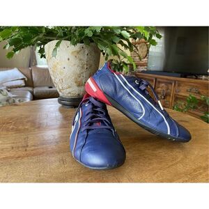 Puma Nyter BMW Leather   Men’s Navy Blue Red Driving Speed Cat Size  6.5 Shoes